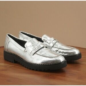 Franco Sarto Silver Loafers